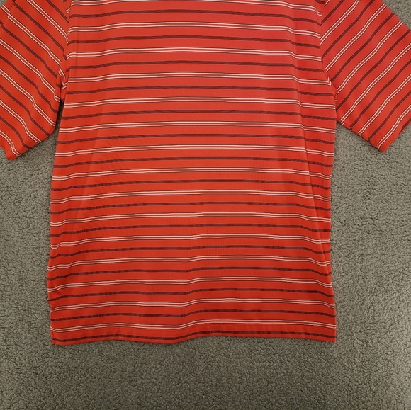 Bolle Golf Tech Pull Over Red, Blu & White Striped Polo Shirt Sz L. - Picture 9 of 10